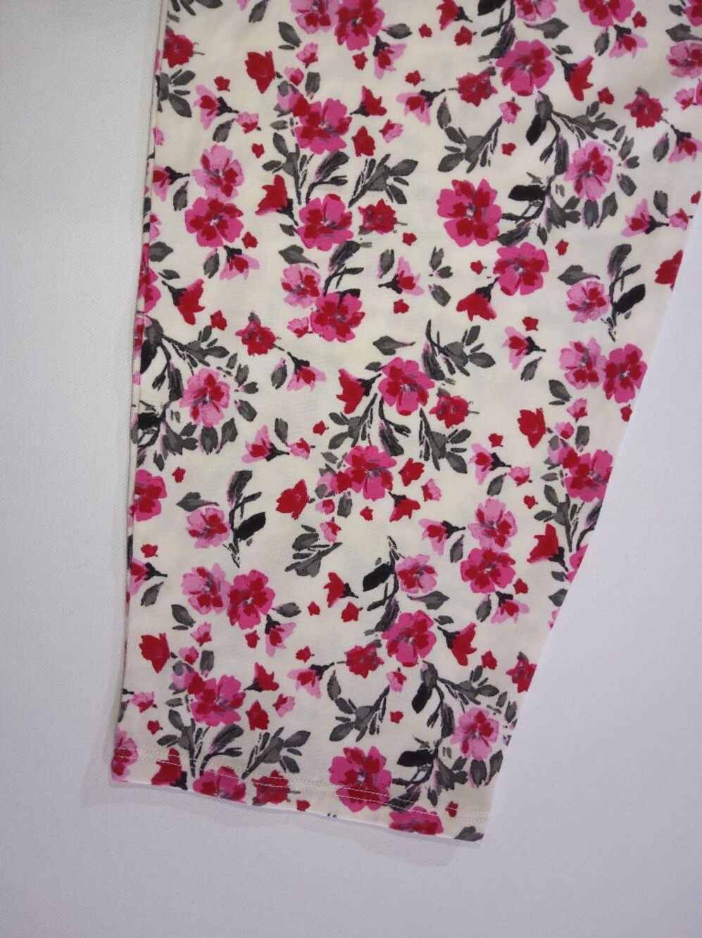 Sleep By Cacique Lounge Pants Womens 26/28 White Red Pink Rose Print Cottagecore - Picture 4 of 6
